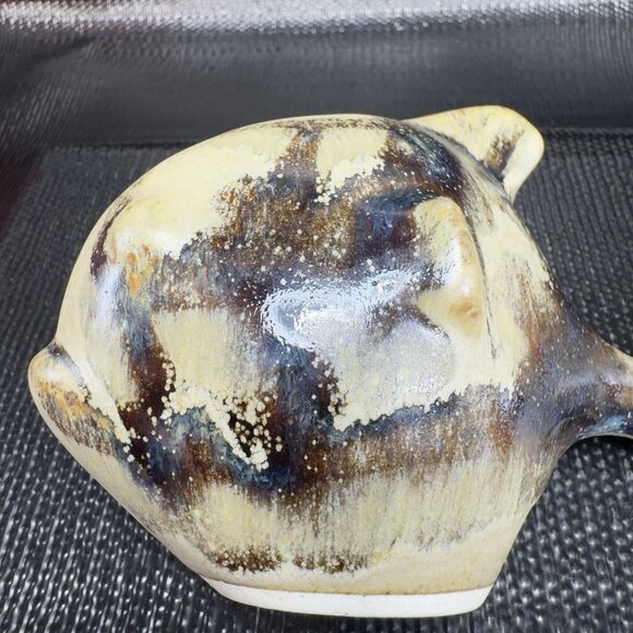 Vintage Hand Made Stoneware Pottery Piranha Fish Figurine Brown Glaze Figure VTG - Picture 11 of 12